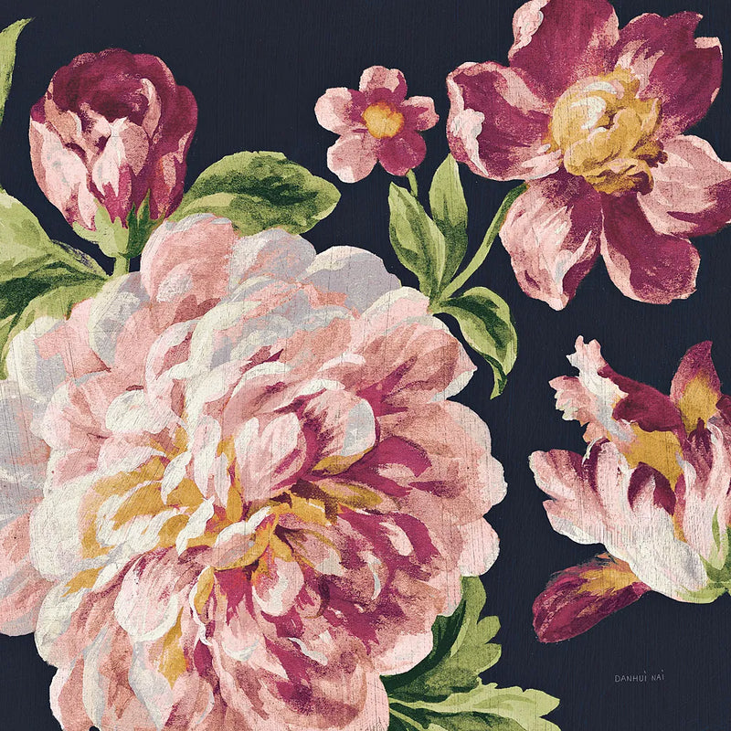 Mixed Floral IV Crop I Pastel by Danhui Nai. SKU 27971a. Archival Giclee Fine art print for wall decor.