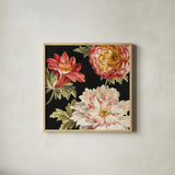 Mixed Floral IV Crop II by Danhui Nai. Shown in a natural wood glass frame for a timeless modern aesthetic. Available as an archival giclee rolled canvas, fine art paper, or poster print. SKU 13547a.