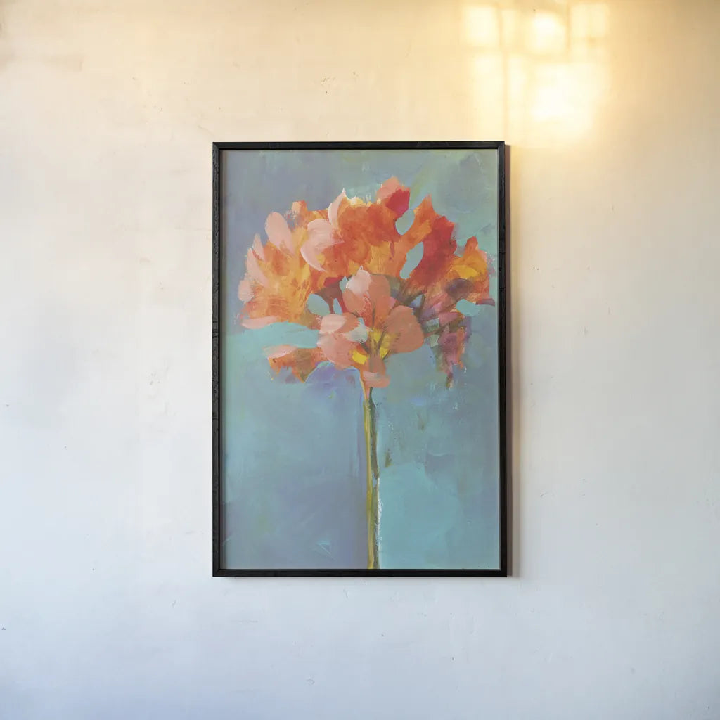 Modern Floral I by Danhui Nai. shown as a paper print in a black flame. Available as a archival giclee rolled canvas, fine art paper, or poster print. SKU 68227h.