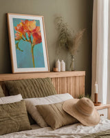 Modern Floral II by Danhui Nai. shown as a paper print in a natural frame. Available as a archival giclee rolled canvas, fine art paper, or poster print. SKU 68228h.