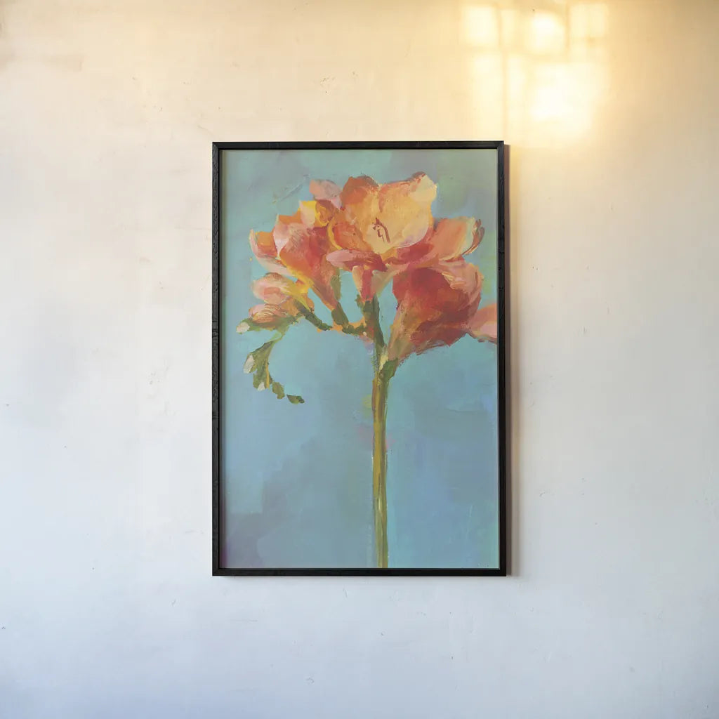 Modern Floral II by Danhui Nai. shown as a paper print in a black flame. Available as a archival giclee rolled canvas, fine art paper, or poster print. SKU 68228h.