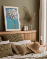 Modern Floral III by Danhui Nai. shown as a paper print in a natural frame. Available as a archival giclee rolled canvas, fine art paper, or poster print. SKU 68229h.