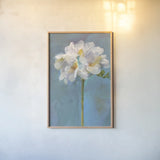 Modern Floral IV by Danhui Nai. shown as a paper print in a natural frame. Available as a archival giclee rolled canvas, fine art paper, or poster print. SKU 68230h.