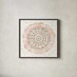 Modern Mandala Square by Danhui Nai. Shown in a sleek black glass frame for a contemporary gallery look. Available as an archival giclee rolled canvas, fine art paper, or poster print. SKU 41404a.