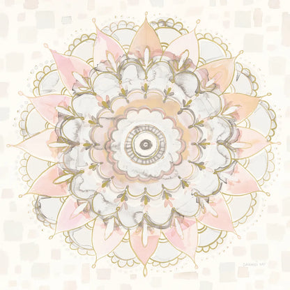 Modern Mandala Square Champagne by Danhui Nai. SKU 43003a. Archival Giclee Fine art print for wall decor.