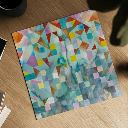 Modern Patchwork by Danhui Nai. Shown as a detailed flat fine art print, highlighting archival giclee quality. Available as an archival giclee rolled canvas, fine art paper, or poster print. SKU 36017a.
