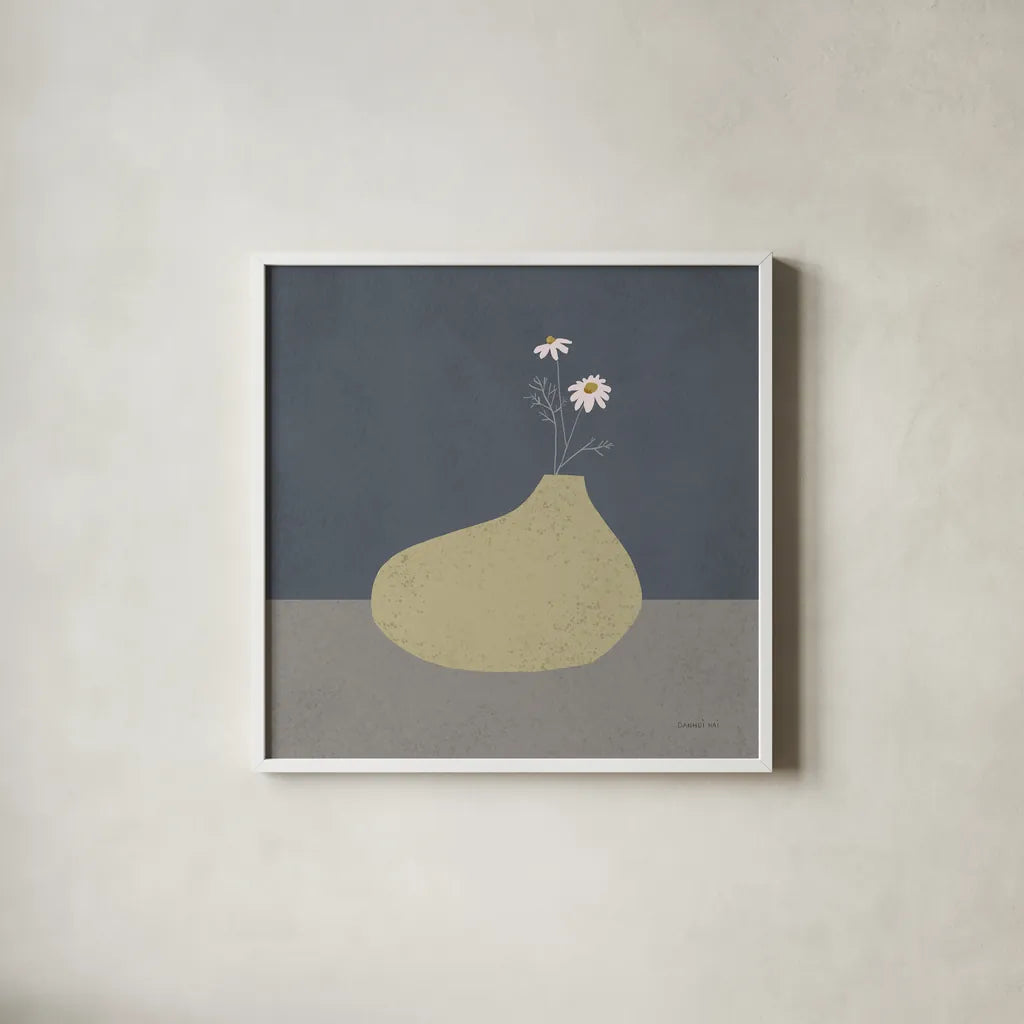 Modern Vessels II by Danhui Nai. Shown in a crisp white glass frame for a clean and minimalist style. Available as an archival giclee rolled canvas, fine art paper, or poster print. SKU 87784a.