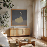 Modern Vessels II by Danhui Nai. Shown in a natural wood frame in a cozy modern living room. Available as an archival giclee rolled canvas, fine art paper, or poster print. SKU 87784a.