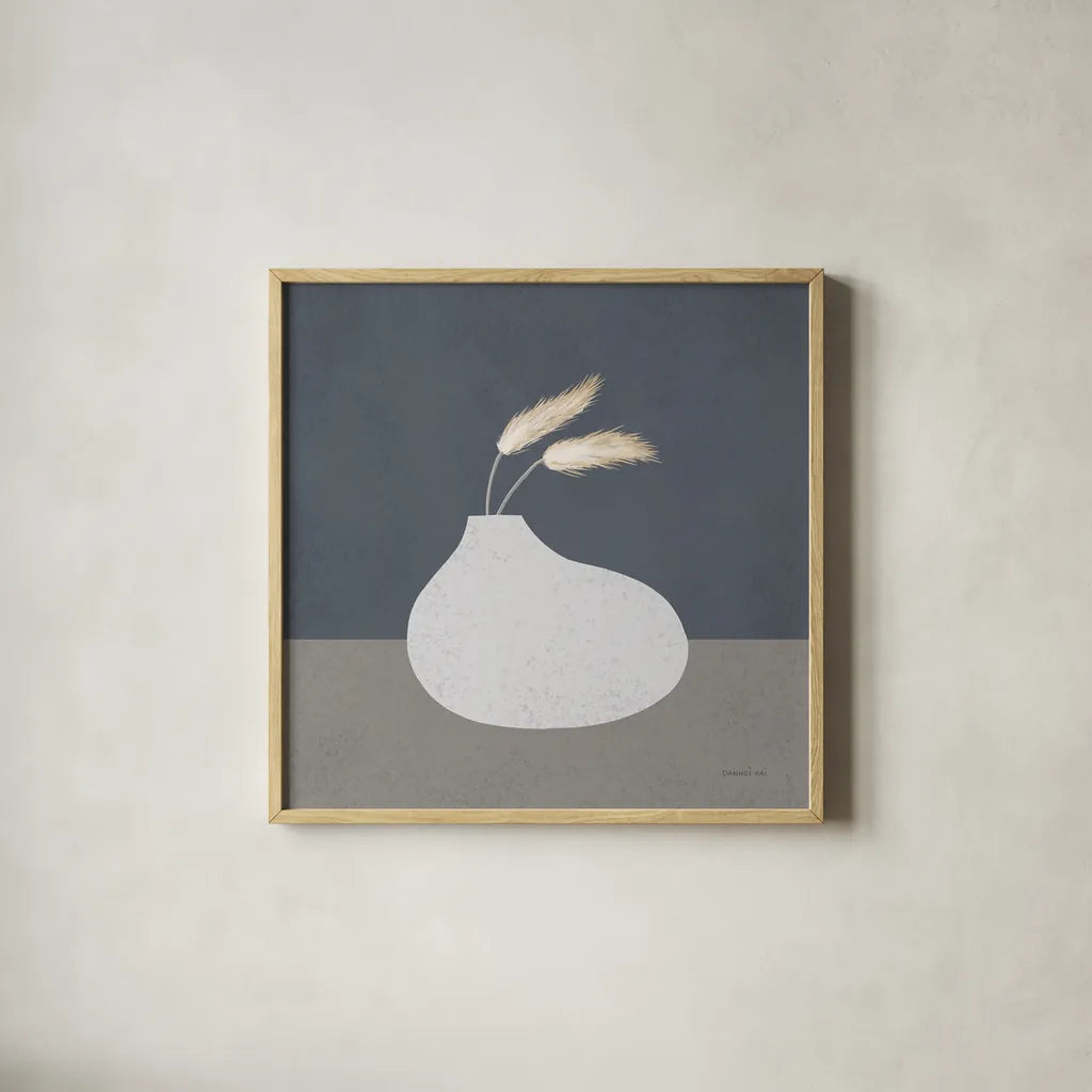 Modern Vessels III by Danhui Nai. Shown in a natural wood glass frame for a timeless modern aesthetic. Available as an archival giclee rolled canvas, fine art paper, or poster print. SKU 87785a.