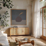 Modern Vessels IV by Danhui Nai. Shown in a natural wood frame in a cozy modern living room. Available as an archival giclee rolled canvas, fine art paper, or poster print. SKU 87786a.