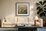 Mountain Meadows by Danhui Nai. Displayed in a glass frame with matte in a clean modern living room. Available as an archival giclee rolled canvas, fine art paper, or poster print. SKU 54071a.