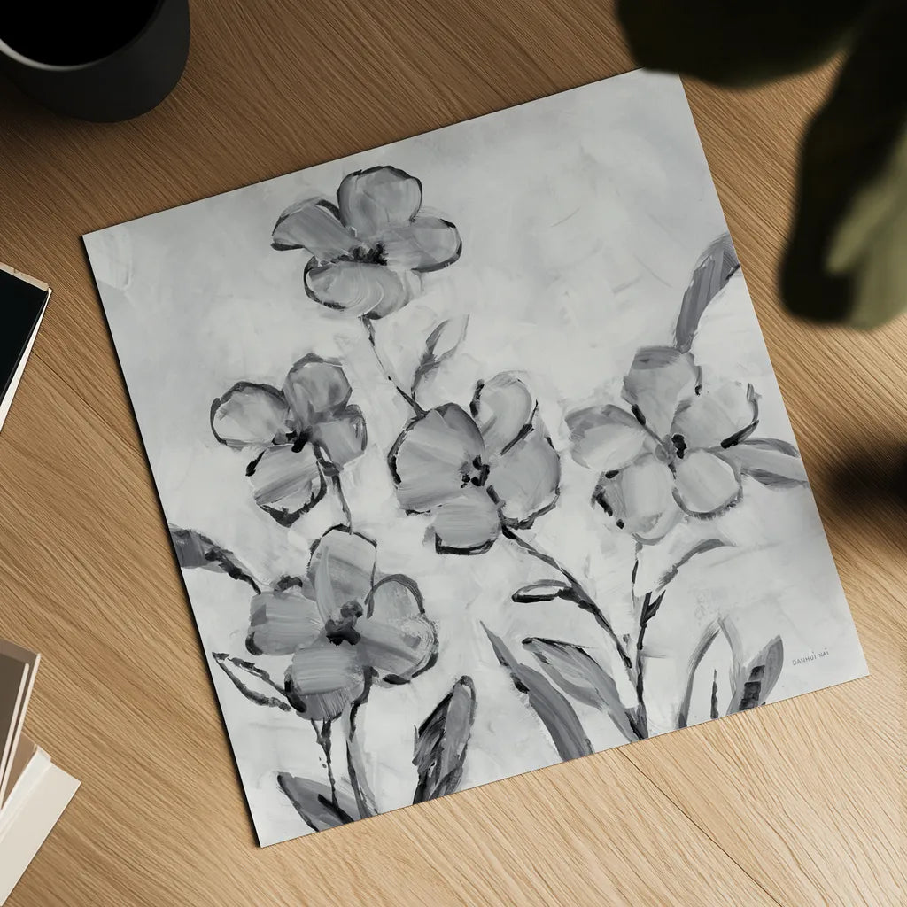Muted Bloom by Danhui Nai. Shown as a detailed flat fine art print, highlighting archival giclee quality. Available as an archival giclee rolled canvas, fine art paper, or poster print. SKU 92025a.