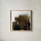 Natural Abstract II by Danhui Nai. Shown in a natural wood glass frame for a timeless modern aesthetic. Available as an archival giclee rolled canvas, fine art paper, or poster print. SKU 98039a.