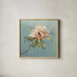 Natural Detail I Blue by Danhui Nai. Shown in a natural wood glass frame for a timeless modern aesthetic. Available as an archival giclee rolled canvas, fine art paper, or poster print. SKU 9373a.