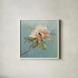 Natural Detail I Blue by Danhui Nai. Shown in a crisp white glass frame for a clean and minimalist style. Available as an archival giclee rolled canvas, fine art paper, or poster print. SKU 9373a.