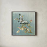 Natural Detail II Blue by Danhui Nai. Shown in a sleek black glass frame for a contemporary gallery look. Available as an archival giclee rolled canvas, fine art paper, or poster print. SKU 61879a.