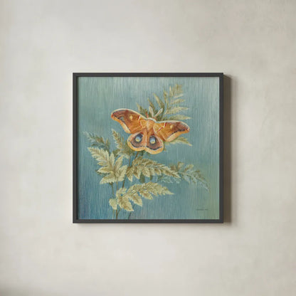 Natural Detail III Blue by Danhui Nai. Shown in a sleek black glass frame for a contemporary gallery look. Available as an archival giclee rolled canvas, fine art paper, or poster print. SKU 61880a.