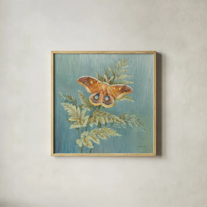 Natural Detail III Blue by Danhui Nai. Shown in a natural wood glass frame for a timeless modern aesthetic. Available as an archival giclee rolled canvas, fine art paper, or poster print. SKU 61880a.