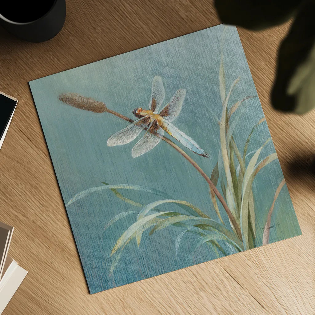 Natural Detail IV Blue by Danhui Nai. Shown as a detailed flat fine art print, highlighting archival giclee quality. Available as an archival giclee rolled canvas, fine art paper, or poster print. SKU 61881a.