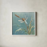 Natural Detail IV Blue by Danhui Nai. Shown in a crisp white glass frame for a clean and minimalist style. Available as an archival giclee rolled canvas, fine art paper, or poster print. SKU 61881a.