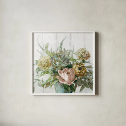 Natural Elegance Fall Crop by Danhui Nai. Shown in a crisp white glass frame for a clean and minimalist style. Available as an archival giclee rolled canvas, fine art paper, or poster print. SKU 58735a.