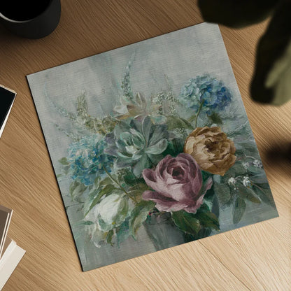Natural Elegance Fall Dark on Gray Crop by Danhui Nai. Shown as a detailed flat fine art print, highlighting archival giclee quality. Available as an archival giclee rolled canvas, fine art paper, or poster print. SKU 87819a.