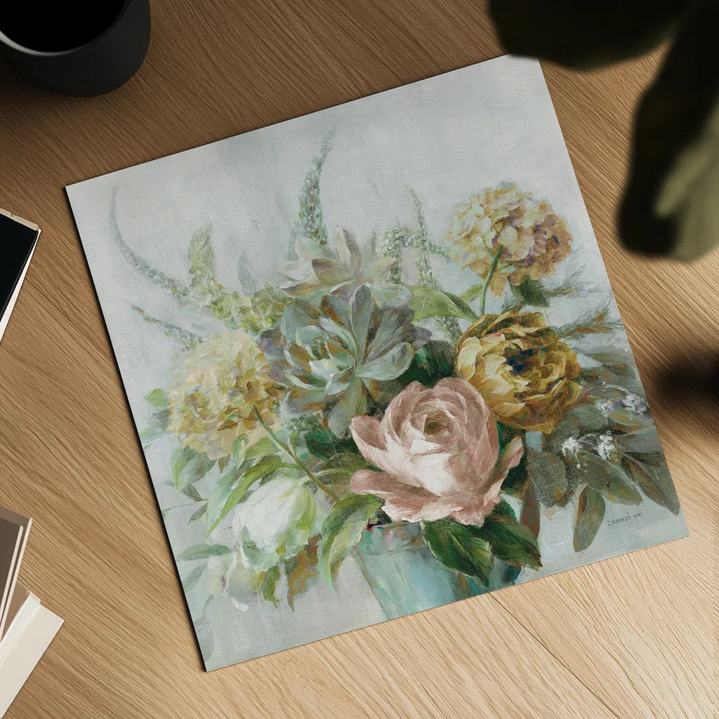 Natural Elegance Fall on Gray Crop by Danhui Nai. Shown as a detailed flat fine art print, highlighting archival giclee quality. Available as an archival giclee rolled canvas, fine art paper, or poster print. SKU 85826a.