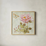 Natural Flora II by Danhui Nai. Shown in a natural wood glass frame for a timeless modern aesthetic. Available as an archival giclee rolled canvas, fine art paper, or poster print. SKU 22623a.