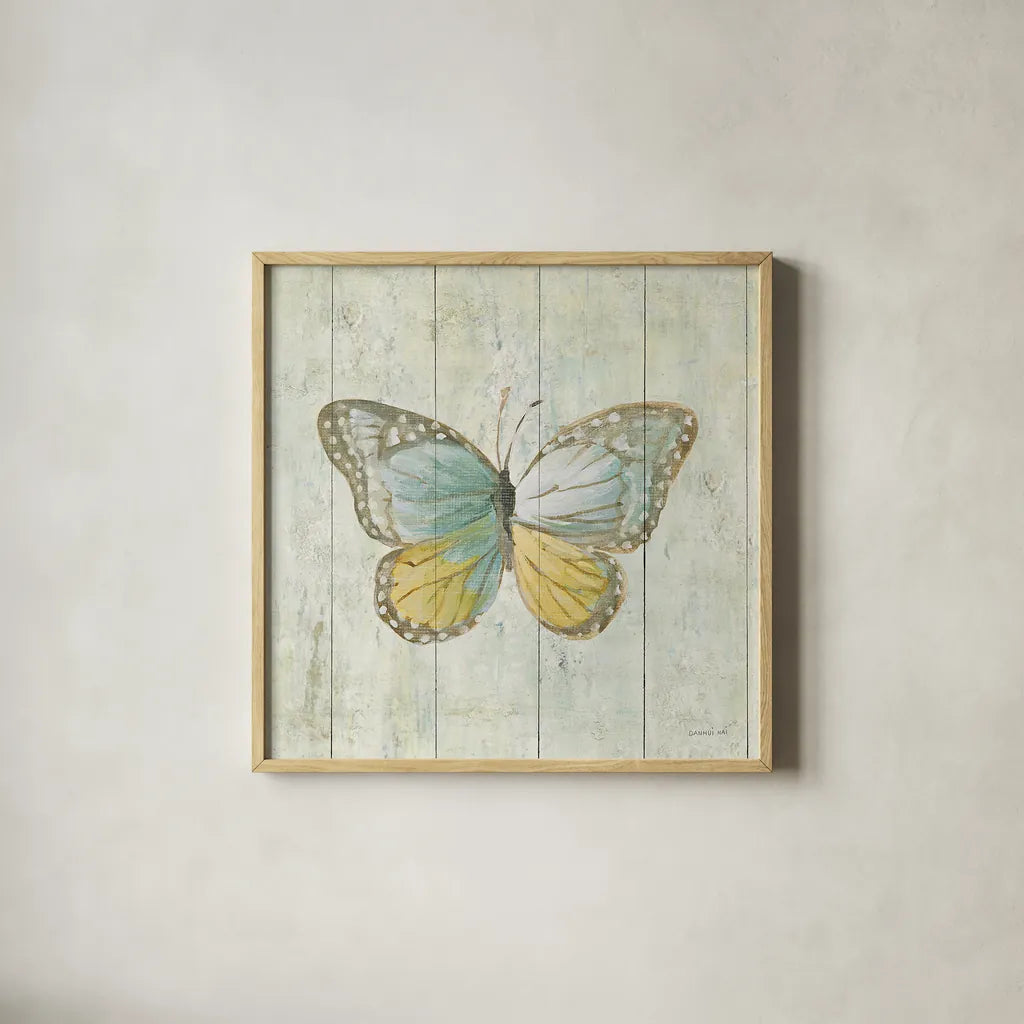 Natural Flora VI by Danhui Nai. Shown in a natural wood glass frame for a timeless modern aesthetic. Available as an archival giclee rolled canvas, fine art paper, or poster print. SKU 23168a.