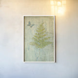 Natural Floral XII Butterfly by Danhui Nai. shown as a paper print in a white frame. Available as a archival giclee rolled canvas, fine art paper, or poster print. SKU 30470h.