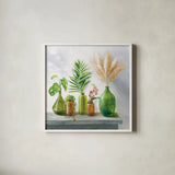 Natural Riches I by Danhui Nai. Shown in a crisp white glass frame for a clean and minimalist style. Available as an archival giclee rolled canvas, fine art paper, or poster print. SKU 72764a.
