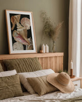 Nautical Shell Toss II by Danhui Nai. shown as a paper print in a natural frame. Available as a archival giclee rolled canvas, fine art paper, or poster print. SKU 104796h.
