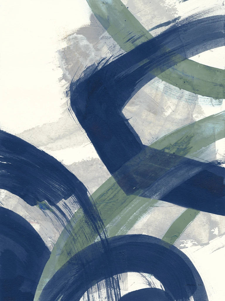 Navy Brushy Abstract I by Danhui Nai