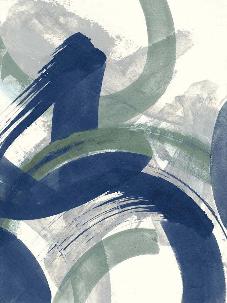 Navy Brushy Abstract II by Danhui Nai
