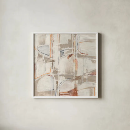 Neutral Nirvana by Danhui Nai. Shown in a crisp white glass frame for a clean and minimalist style. Available as an archival giclee rolled canvas, fine art paper, or poster print. SKU 85209a.