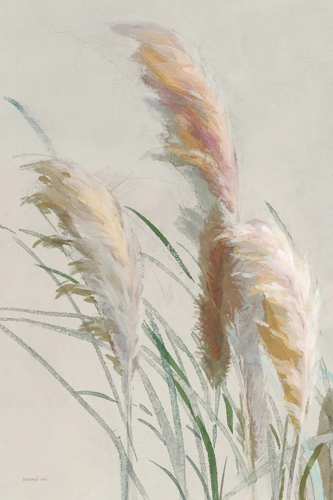 Neutral Pampas Grasses II by Danhui Nai. SKU 81066h. Archival Giclee Fine art print for wall decor.