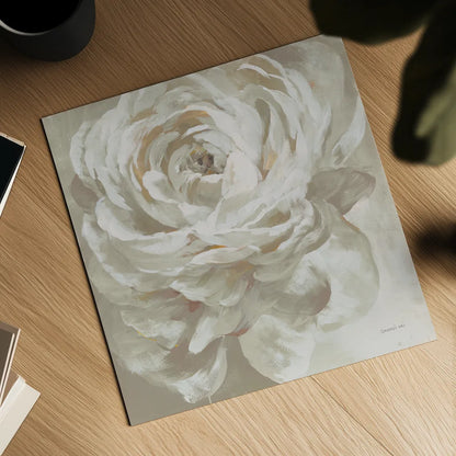 Neutral Rose by Danhui Nai. Shown as a detailed flat fine art print, highlighting archival giclee quality. Available as an archival giclee rolled canvas, fine art paper, or poster print. SKU 77168a.