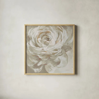 Neutral Rose by Danhui Nai. Shown in a natural wood glass frame for a timeless modern aesthetic. Available as an archival giclee rolled canvas, fine art paper, or poster print. SKU 77168a.