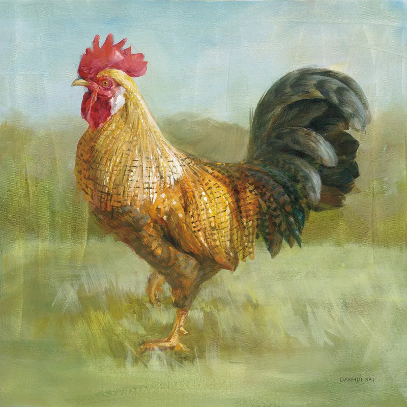 Noble Rooster II by Danhui Nai. SKU 18533a. Archival Giclee Fine art print for wall decor.