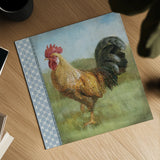 Noble Rooster II Vintage by Danhui Nai. Shown as a detailed flat fine art print, highlighting archival giclee quality. Available as an archival giclee rolled canvas, fine art paper, or poster print. SKU 19110a.