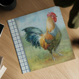 Noble Rooster III Vintage by Danhui Nai. Shown as a detailed flat fine art print, highlighting archival giclee quality. Available as an archival giclee rolled canvas, fine art paper, or poster print. SKU 19111a.