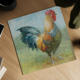 Noble Rooster III Vintage No Border by Danhui Nai. Shown as a detailed flat fine art print, highlighting archival giclee quality. Available as an archival giclee rolled canvas, fine art paper, or poster print. SKU 15648a.