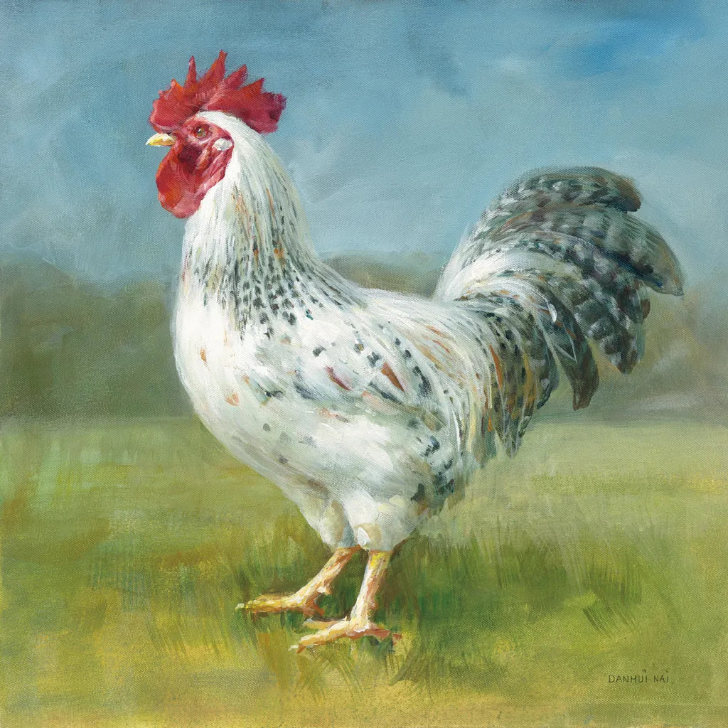 Noble Rooster IV by Danhui Nai. SKU 18226a. Archival Giclee Fine art print for wall decor.