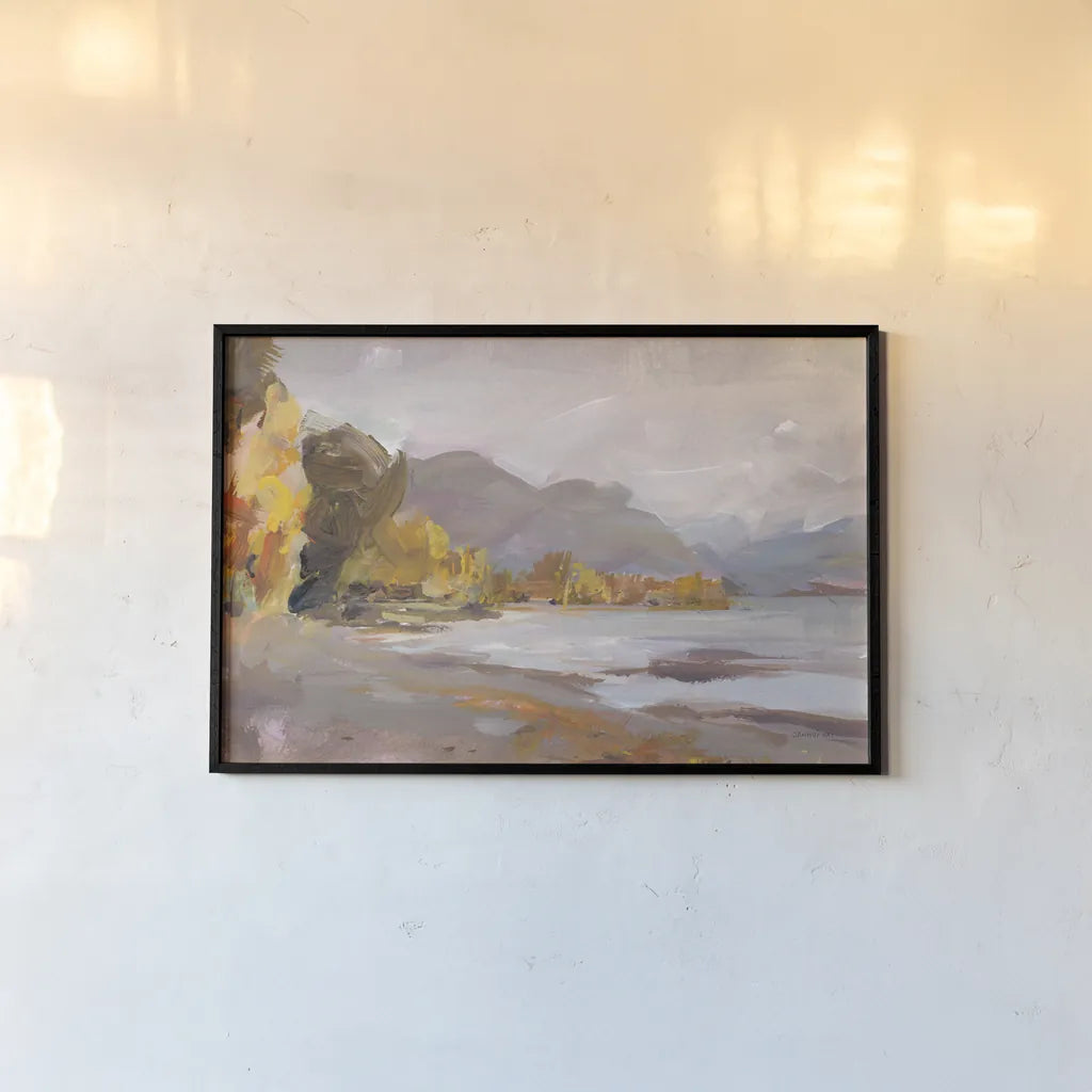 October Coast by Danhui Nai. shown as a paper print in a black flame. Available as a archival giclee rolled canvas, fine art paper, or poster print. SKU 68073i.