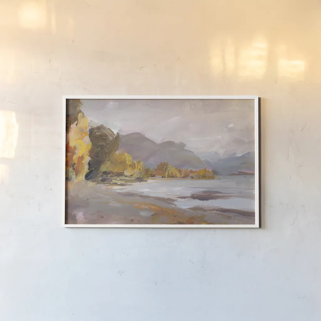 October Coast by Danhui Nai. shown as a paper print in a white frame. Available as a archival giclee rolled canvas, fine art paper, or poster print. SKU 68073i.