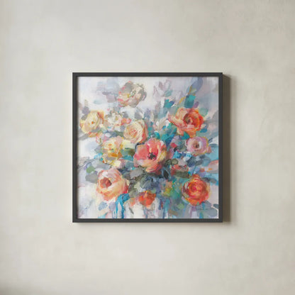 Ode to Spring by Danhui Nai. Shown in a sleek black glass frame for a contemporary gallery look. Available as an archival giclee rolled canvas, fine art paper, or poster print. SKU 69678a.