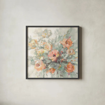 Ode to Spring Sage by Danhui Nai. Shown in a sleek black glass frame for a contemporary gallery look. Available as an archival giclee rolled canvas, fine art paper, or poster print. SKU 70717a.