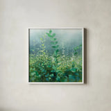 On the Trail by Danhui Nai. Shown in a crisp white glass frame for a clean and minimalist style. Available as an archival giclee rolled canvas, fine art paper, or poster print. SKU 57255a.