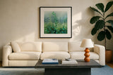 On the Trail by Danhui Nai. Displayed in a glass frame with matte in a clean modern living room. Available as an archival giclee rolled canvas, fine art paper, or poster print. SKU 57255a.