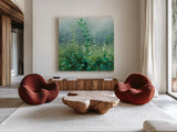 On the Trail by Danhui Nai. Shown as extra-large giant wall art in a modern living room. Available as an archival giclee rolled canvas, fine art paper, or poster print. SKU 57255a.